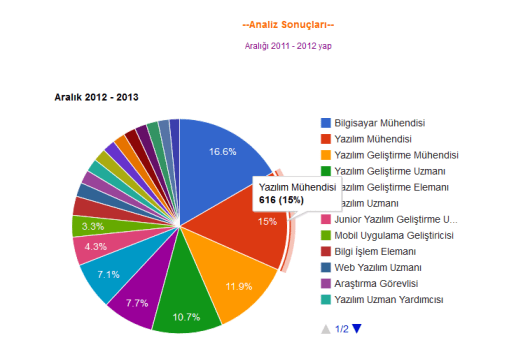 Bilgisayar Müh. mezunlarının çalıştıkları title lar